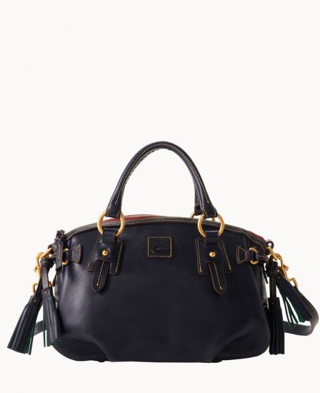 Dooney Florentine Medium Mail Satchel Navy ID-ZIvNsfOk - Click Image to Close