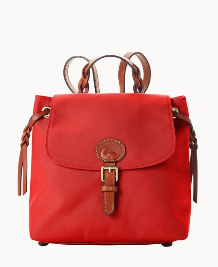 Dooney Nylon Flap Backpack Red ID-6pGdyTHe - Click Image to Close