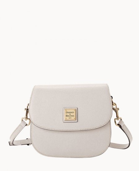 Dooney Saffiano Saddle Bag Ecru ID-tRQmCHlF - Click Image to Close