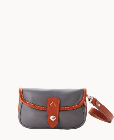 Dooney Oncour Elba Flap Wristlet Charcoal ID-11zZUBaV - Click Image to Close