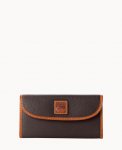 Dooney Pebble Grain Continental Clutch Brown Tmoro ID-YlAd5izC