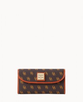 Dooney Gretta Continental Clutch Brown Tmoro ID-TkoDL3GF