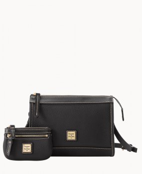 Dooney Pebble Grain Zip Crossbody With Small Coin Case Black ID-wthm71hO