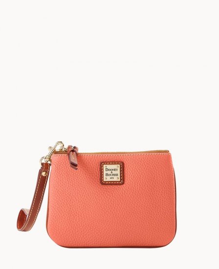 Dooney Pebble Grain Stadium Wristlet Coral ID-yPXOZ22j - Click Image to Close