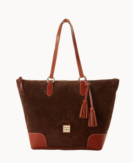 Dooney Suede Career Tote Brown Tmoro ID-vs3hplAp - Click Image to Close