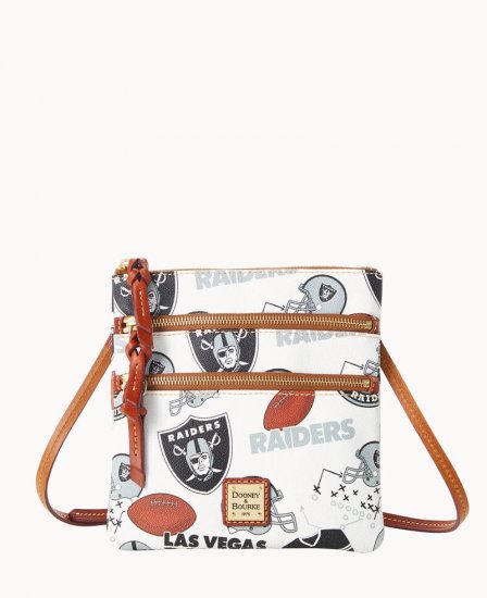 Dooney NFL Raiders N S Triple Zip Crossbody RAIDERS ID-RpY5Z8FF - Click Image to Close