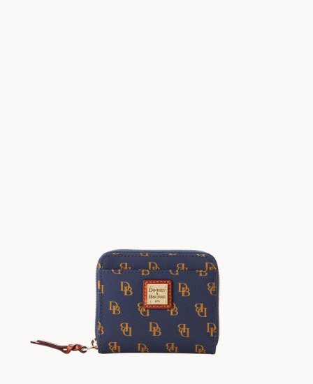 Dooney Gretta Small Zip Around Wallet Navy ID-OSL92VY9 - Click Image to Close