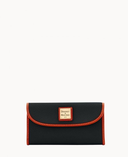 Dooney Pebble Grain Continental Clutch Black ID-BbBlLl05 - Click Image to Close