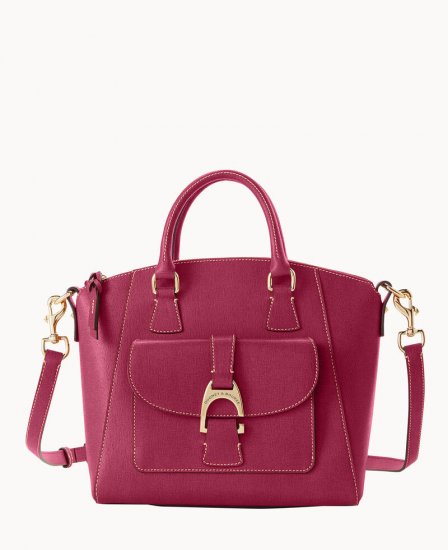 Dooney Saffiano Naomi Satchel Cranberry ID-EMrMejVi - Click Image to Close