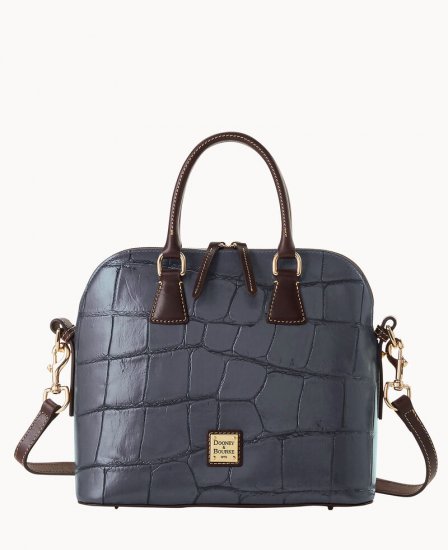 Dooney Denison Satchel Steel Blue ID-YG9WwAdc - Click Image to Close