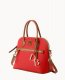 Dooney Pebble Grain Domed Satchel Red ID-0U1o7MAS