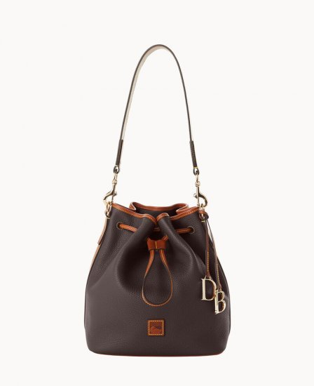 Dooney Pebble Grain Drawstring Brown Tmoro ID-QFLatjYZ - Click Image to Close