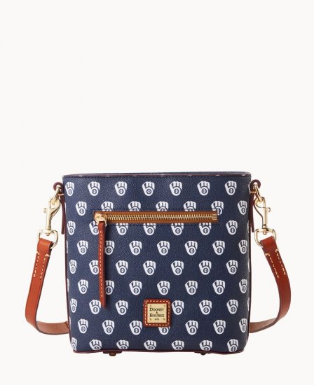 Dooney MLB Brewers Small Zip Crossbody BREWERS ID-UzzHP5TU - Click Image to Close