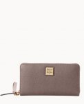 Dooney Saffiano Large Zip Around Wristlet Taupe ID-6mjyFN3v