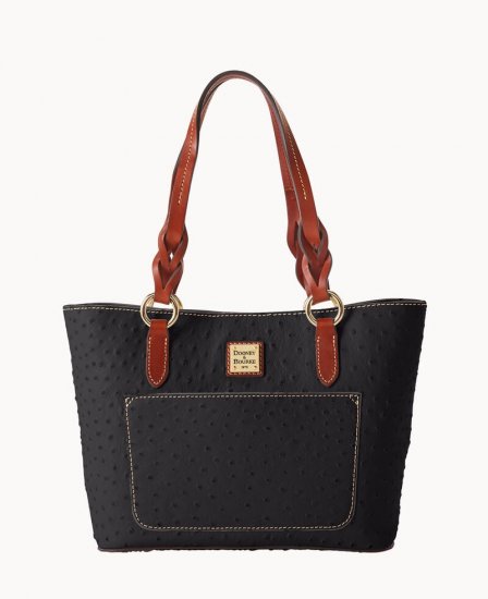 Dooney Ostrich Small Gretchen Tote Black ID-wQ8lnZ6B - Click Image to Close