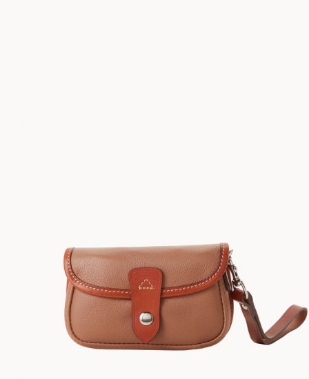 Dooney Oncour Twist Flap Wristlet Dark Taupe ID-1Zh9D6wX - Click Image to Close