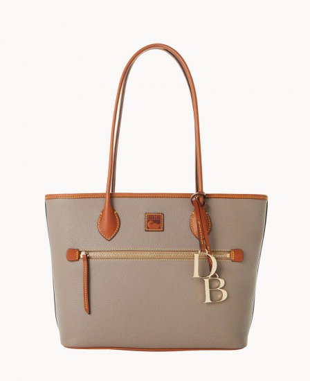 Dooney Pebble Grain Tote Taupe ID-XVIHC4Tn - Click Image to Close