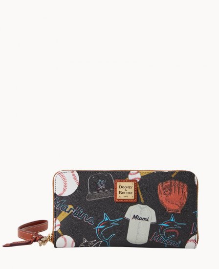 Dooney MLB Marlins Large Zip Around Wristlet Marlins ID-mPYT5nqz - Click Image to Close