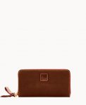 Dooney Florentine Large Zip Around Wristlet Chestnut ID-7hploe96