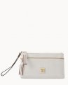 Dooney Saffiano Double Zip Wristlet Ecru ID-492EYZ4U