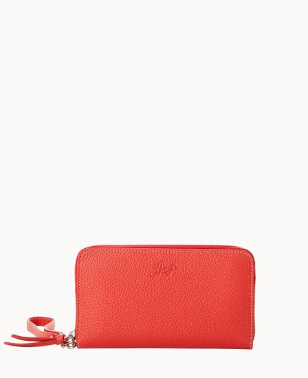 Dooney Henrys Large Zip Around Wristlet Persimmon ID-jXRknLKp - Click Image to Close