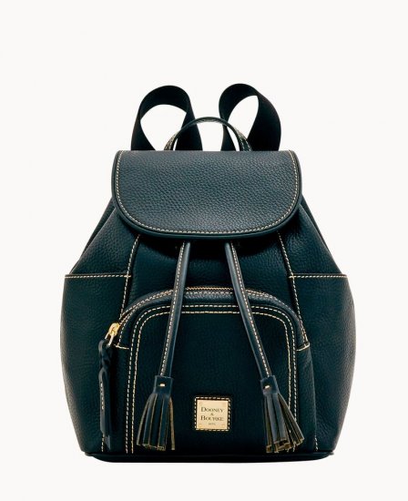 Dooney Pebble Grain Medium Murphy Backpack Black Black ID-fewl17to - Click Image to Close