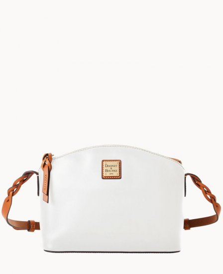 Dooney Wexford Leather Penny Crossbody White ID-mDW4O5N8 - Click Image to Close