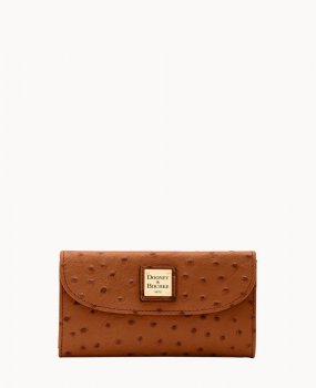 Dooney Ostrich Continental Clutch Caramel ID-ahMfu1zV