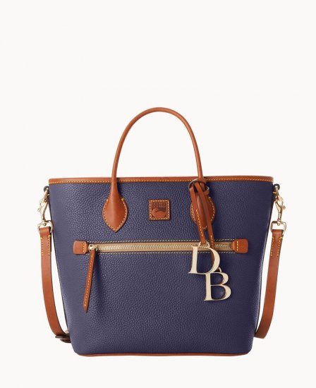 Dooney Pebble Grain Handle Tote Midnight Blue ID-FGJDjLf3 - Click Image to Close