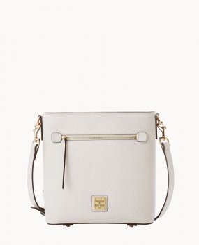 Dooney Saffiano Zip Crossbody Ecru ID-R1U23cxy