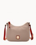 Dooney Pebble Grain Small Kiley Crossbody Taupe ID-7H24YAn7