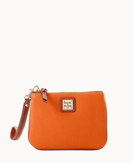 Dooney Pebble Grain Stadium Wristlet Clementine ID-PLmZ2NWY - Click Image to Close