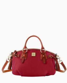 Dooney Pebble Grain Medium Mail Satchel Wine ID-omOMmNcI