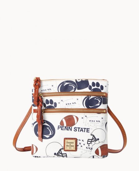 Dooney Collegiate Penn State N S Triple Zip Crossbody PENN STATE ID-OvynMNMx - Click Image to Close