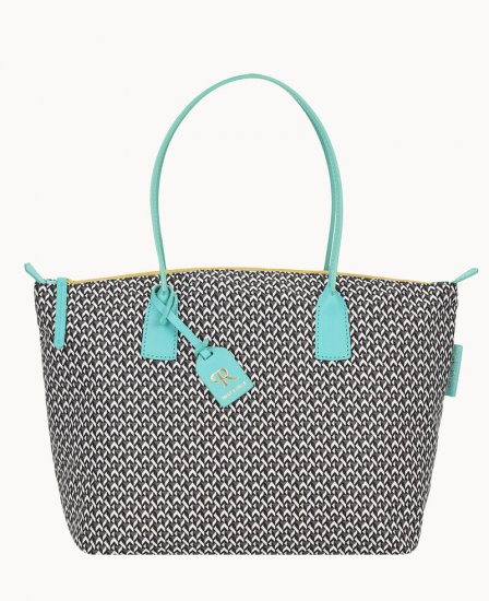 Dooney Roberta Pieri Tatami Fun Large Robertina Tote Aqua ID-NP922d9c - Click Image to Close