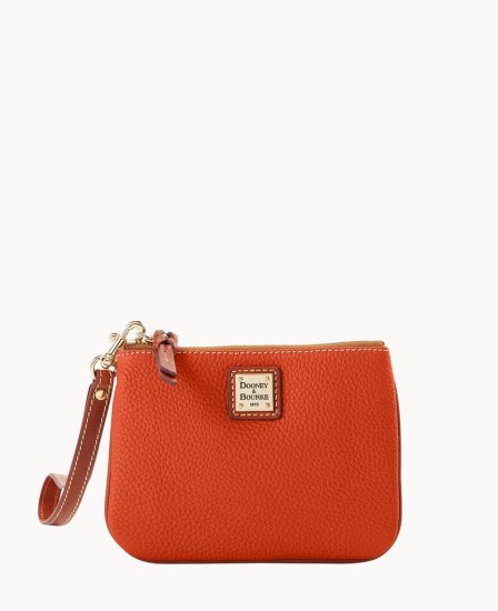 Dooney Pebble Grain Stadium Wristlet Terracotta ID-zTDsagqx - Click Image to Close