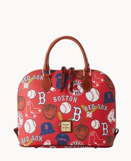 Dooney MLB Red Sox Zip Zip Satchel Red Sox ID-W3d6dj1O - Click Image to Close