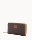 Dooney Pebble Grain Large Zip Around Wristlet Brown Tmoro ID-sH1RnLze