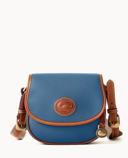 Dooney All Weather Leather 3.0 Saddle Crossbody 20 Denim ID-QjSJ3KMc - Click Image to Close