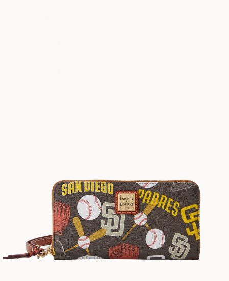 Dooney MLB Padres Large Zip Around Wristlet Padres ID-zC4wEYMB - Click Image to Close