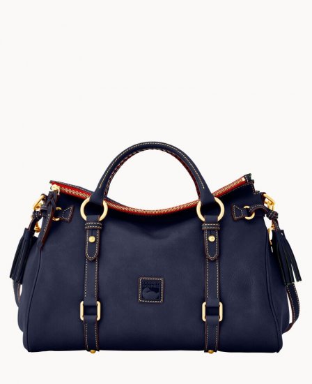 Dooney Florentine Large Satchel Navy ID-w7z5LhBL - Click Image to Close