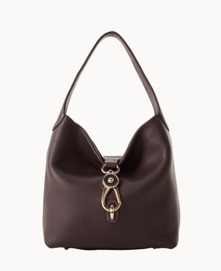 Dooney Pebble Grain Small Logo Lock Sac Brown Tmoro ID-wQldtECJ - Click Image to Close