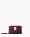 Dooney Ostrich Large Zip Around Credit Card Case Plum Wine ID-xCyza8BX