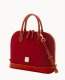 Dooney Pebble Grain Zip Zip Satchel Wine ID-UagksBDr