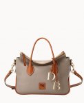 Dooney Pebble Grain Satchel Taupe ID-88D9lB4q