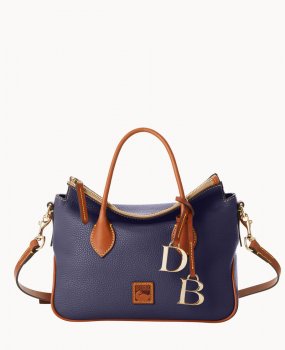 Dooney Pebble Grain Satchel Midnight Blue ID-eMYFdTA0