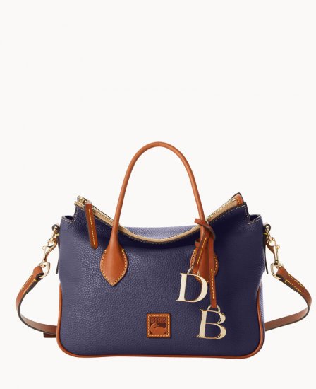 Dooney Pebble Grain Satchel Midnight Blue ID-eMYFdTA0 - Click Image to Close