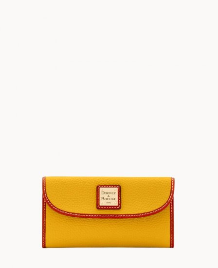 Dooney Pebble Grain Continental Clutch Mustard ID-ePobMDAD - Click Image to Close