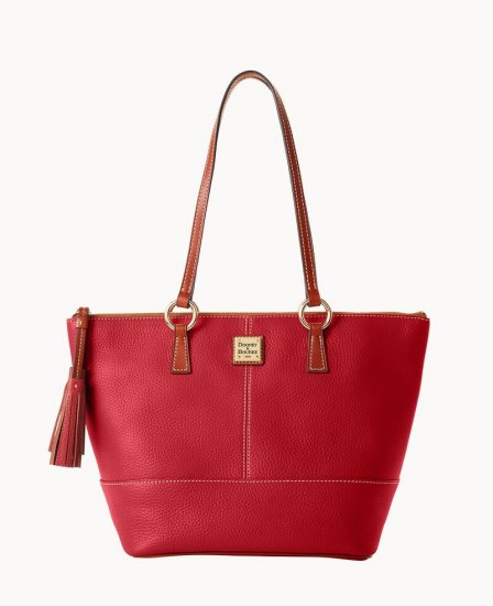 Dooney Pebble Grain Small Tobi Tote Red ID-hyARB8cI - Click Image to Close