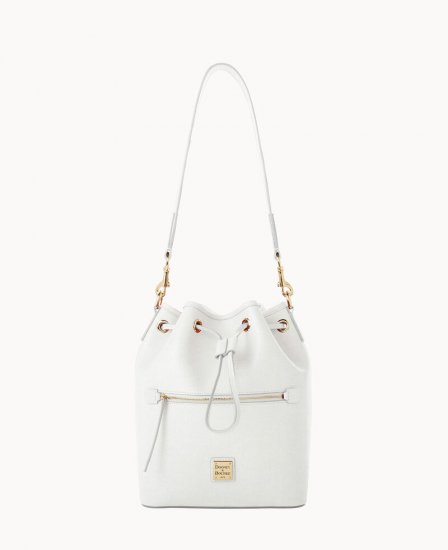 Dooney Saffiano Drawstring Off White ID-KQL2lP4i - Click Image to Close